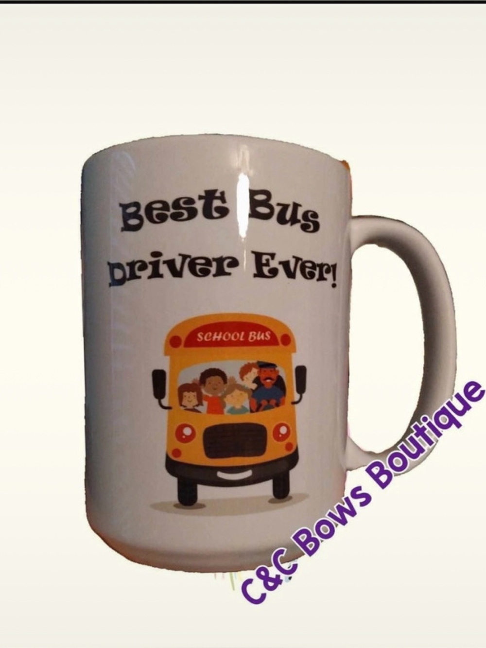Best Bus Driver Ever! White Kids Mug - School Bus Design